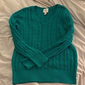 Never worn green sweater, size M, St. John’s Bay